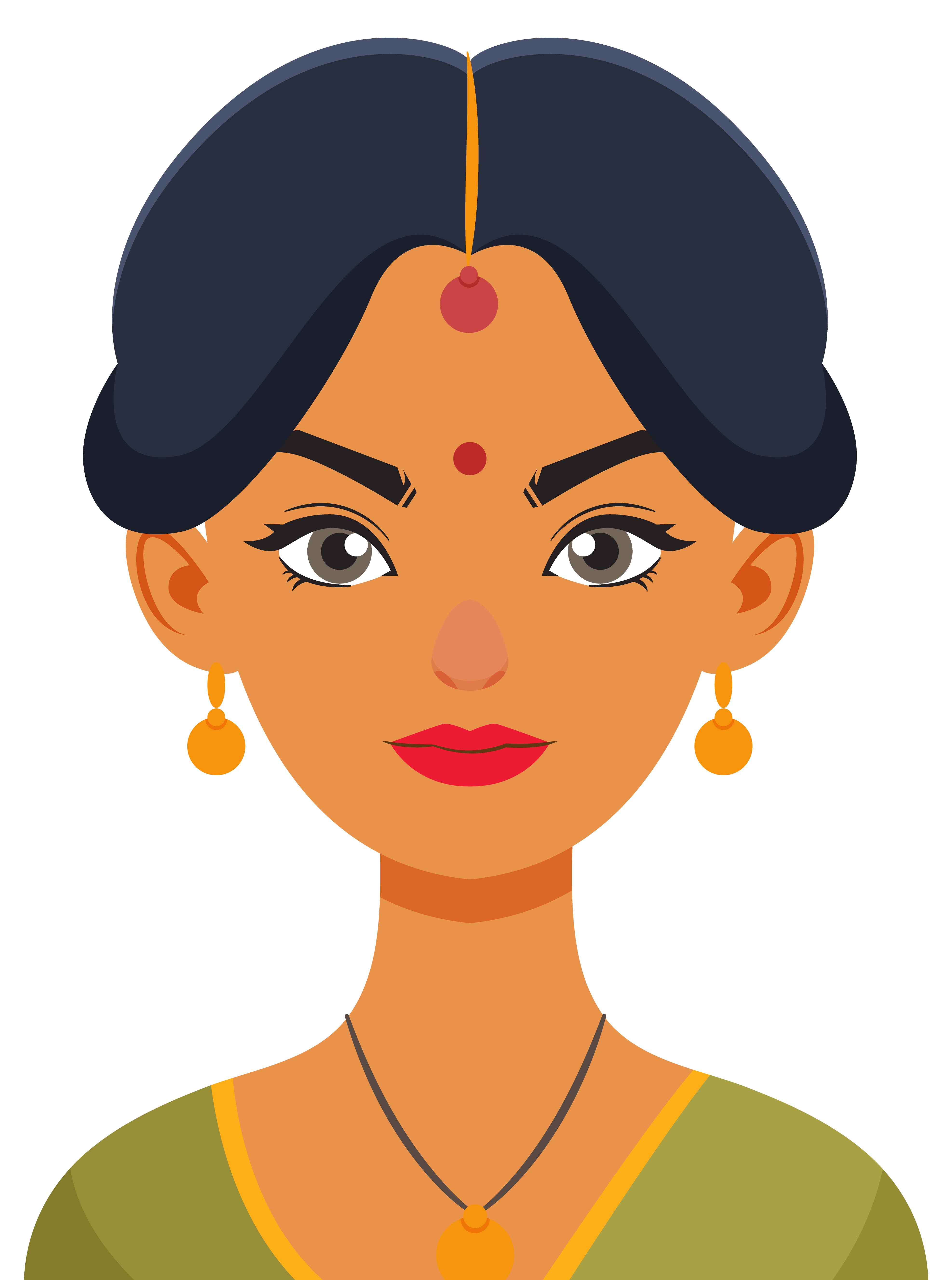 Vector art of an Indian woman