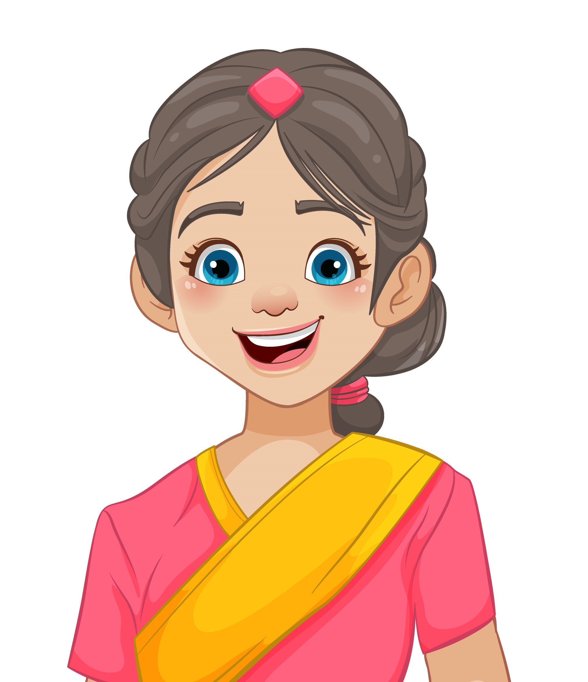 Happy Beautiful Woman in Indian Traditional Dress